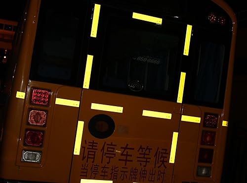 Miniatura 5 de Cinta reflectante que no se decolora, amarillo fluorescente, impermeable, para exteriores, 3 pulgadas, advertencia de alta visibilidad, cinta de