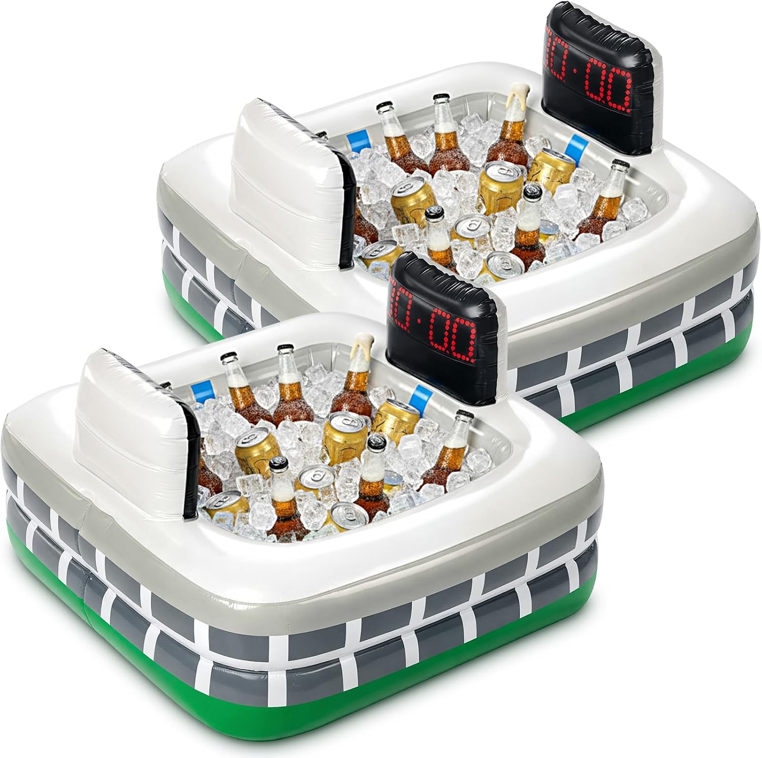 Inflatable Soccer Field Beverage Cooler for 2026 Soccer Party Blow up Ice Serving Bar for Football Game Day, Floating Pool Cooler for Drinks, Backyard Tailgate Game Day Decor