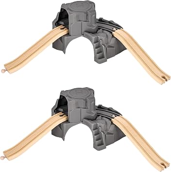 6 Pack Train Cave Tunnel Train Track Wooden Train Railway Ascending Tracks Wood Track Accessories Train Track Expansion Packs Compatible with All Major Wooden Railways