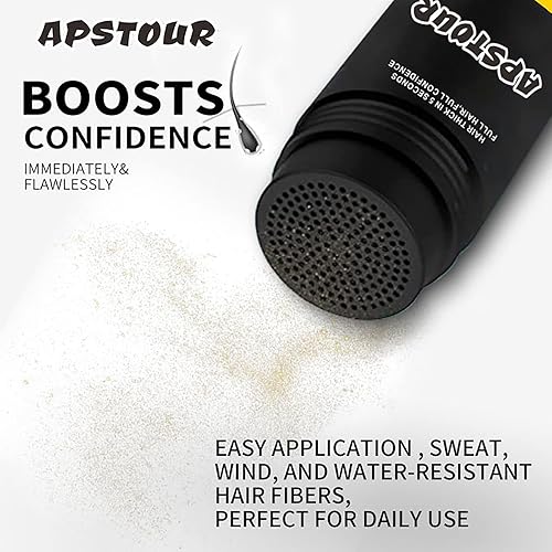 Miniatura 3 de Fibras de construcción del cabello para cabello fino y puntos calvos, 0.88 onzas, fibras de cabello Apstour para mujeres y hombres, fibras gruesas