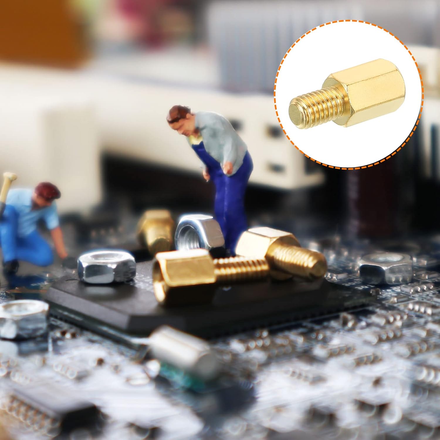 Generic M2 M2.5 M3 M4 M5 Standoff Screws 50 Pack Brass Hex PCB Standoffs for Motherboards, Computer Cases, Circuit Boards, Electronics, Gold Tone