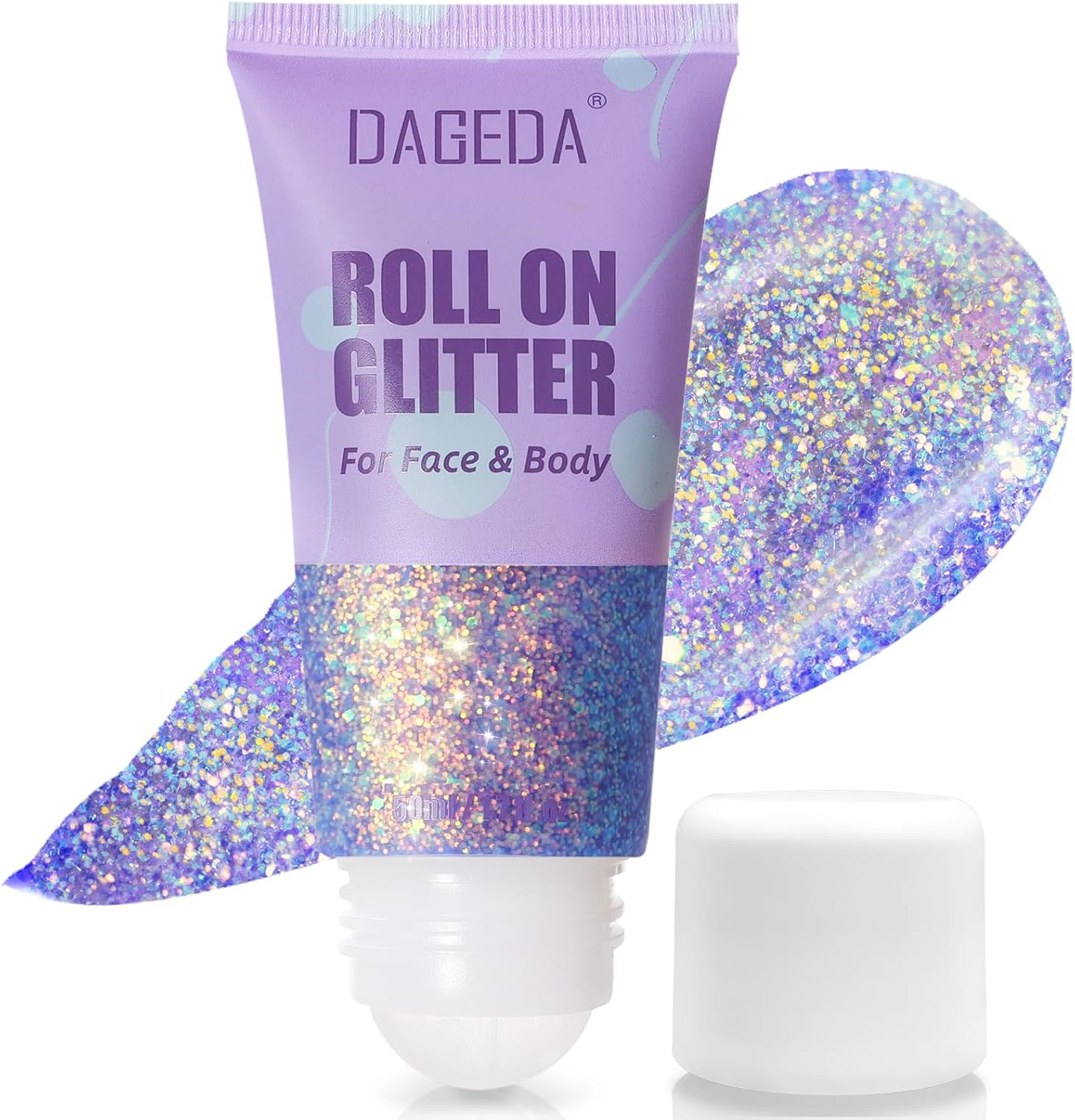 DAGEDA Mermaid Roll-on Body Glitter,Holographic Hair Face Glitter Gel