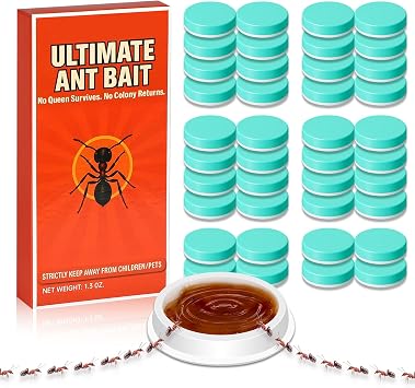 40 Pack Ant Repellent Gel Bait - Indoor Outdoor Ant Bait Stations, Attractant Formula Eliminates Sugar, Carpenter & Fire Ants at The Nest Colony Control, Ideal for Kitchens, Gardens & Baseboards
