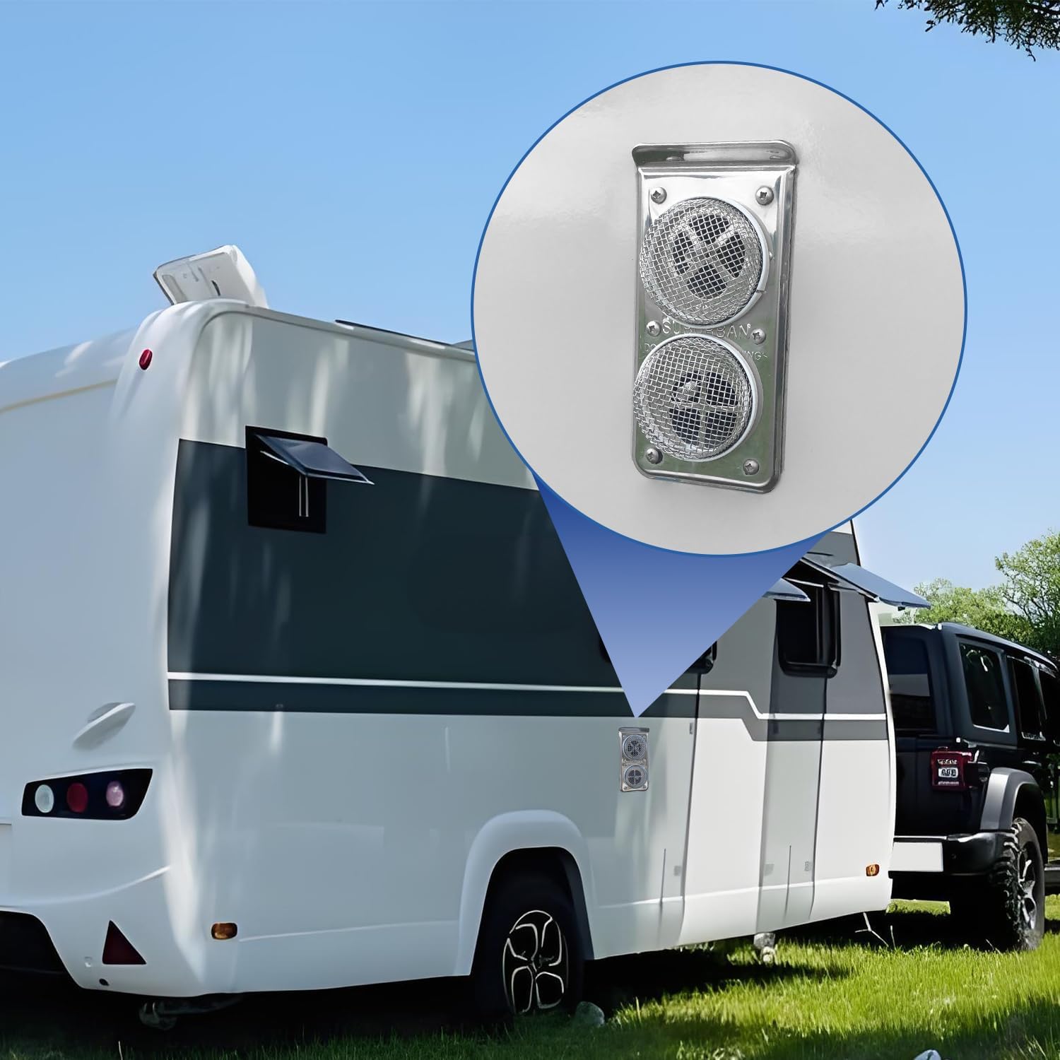RV Furnace Vent Cover, 2 Pack RV Vent Screen with Insect Net, Installation Tools & Silicone, 2.8 x 1.3 Inch for RV Refrigerator, RV & Camper Accessories, RV Vent Insulator
