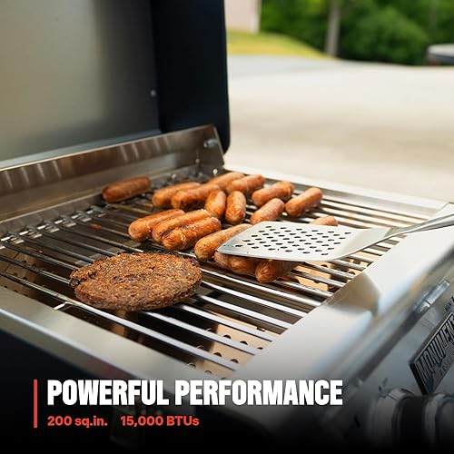 Miniatura 9 de Portable Propane Gas Grill 2-Burner Tabletop Clearview® Monument Grills for Outdoor Camping Cooking, Two 15,000 BTU Burners, Stainless Steel, and