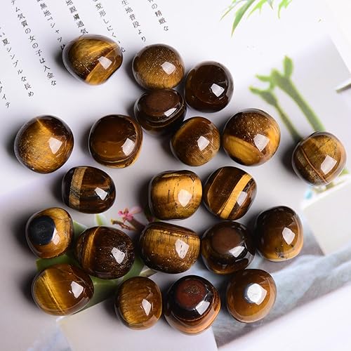 Miniatura 5 de Ainuosen Cristales curativos de ojo de tigre amarillo pulido natural de 1 libra, piedras de cristales curativos de 0.8 a 1 pulgada, rocas