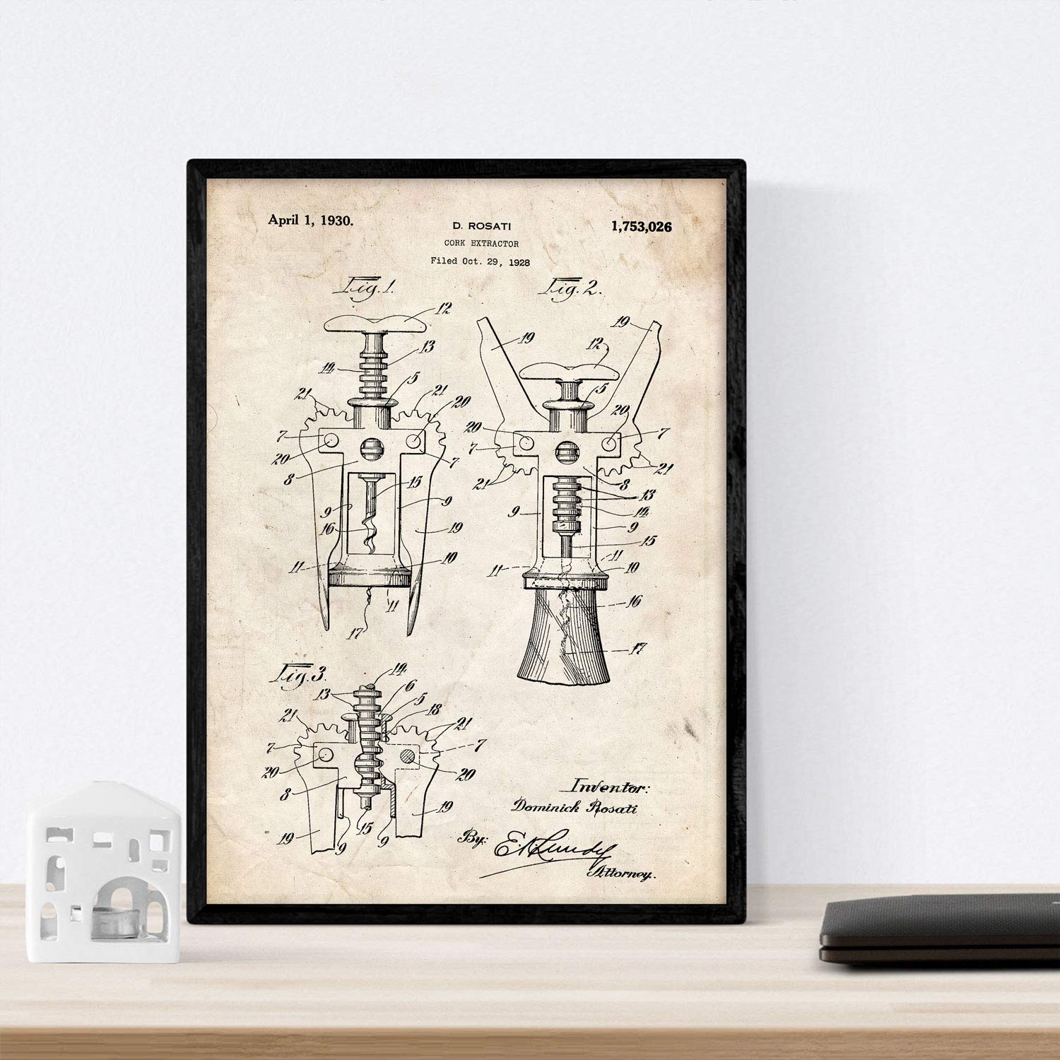 Affiche Décorative Vintage Brevet De Train - Format A3 (29,7x42cm) - Papier Qualité 250g - Fabriqué En Espagne