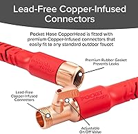 Vista 9 de Pocket Hose Cabezal de cobre con manguera de jardín expandible de 150 pies, como se ve en la televisión, gira 360°, tubo avanzado Tri-Tex y chaqueta
