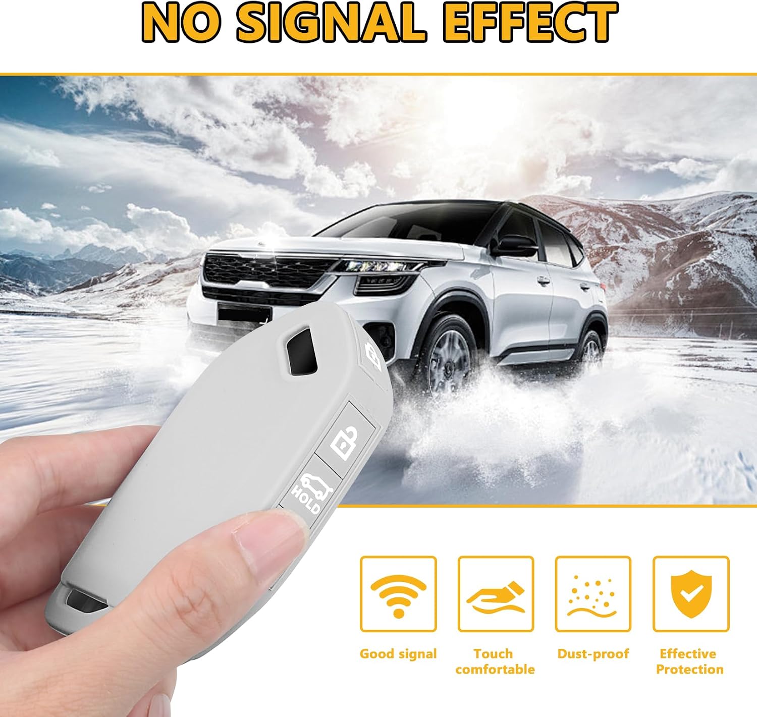 FT FUNTOR 2 Pcs for Kia Key Fob Cover,5 Buttons Silicone Key Cover with Keychain,Compatible with 2023 2024 2025 Kia Telluride Sorento EV5 K4 K5 GT-Line (Black+Grey)