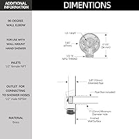 Vista 4 de A725WR Round Drop Ell Handheld Shower Wall Connector Wrought Iron Replacement Part for Moen,Matte Black