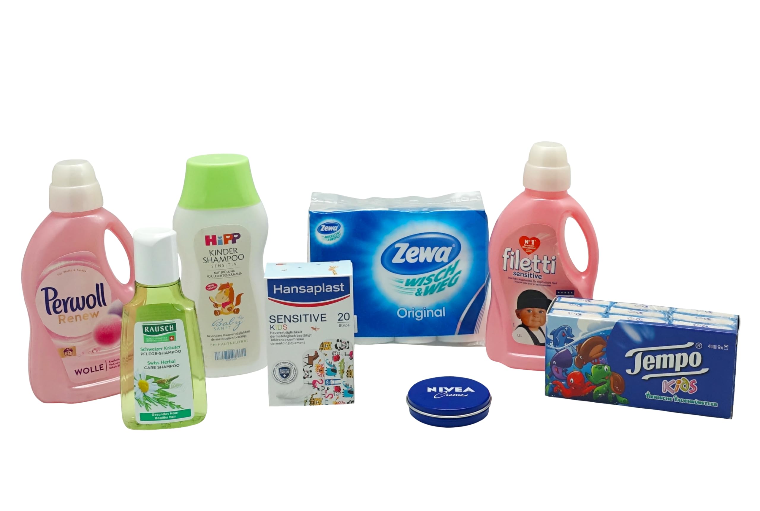 tanner DER KLEINE KAUFMANN TANNER Deco - Baby Pflege Set, mit Creme / Shampoo / Waschmittel uvm., lebensmittelechtes Design, 0408.3