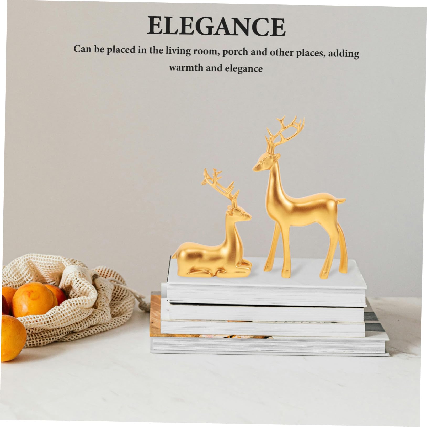 2stücke Harz Rentier Skulptur Elch Figur Weihnachten Deko Bürotisch Wohnzimmer Outdoor Ornament