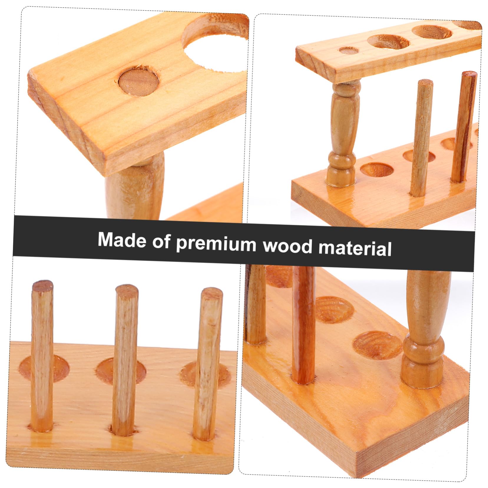 Support de Rangement Étagère Tubulaire Bien Polie pour Tubes à Essai en Bois Beige Ne Blesse Pas les Mains, pour Laboratoire et École
