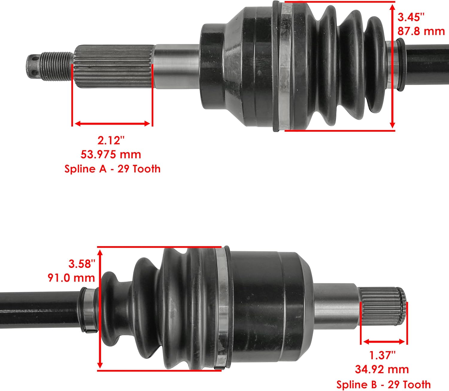 Caltric Rear CV Joint Axle Compatible with Kawasaki Mule PROFX Mule PRO-FX KAF820 2016-2022