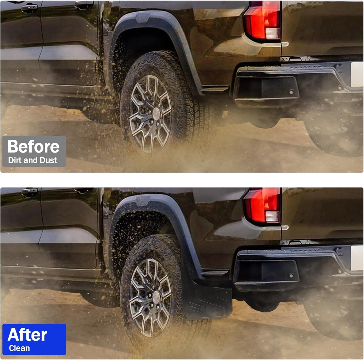 Peleus Truck Mud Flaps for Chevy Colorado Mud Flaps 2026 2025 2024 2023 Without Fender Flare Aerodynamic Mud Flaps for Trucks Pickup Splash Guards Fenders Set of 4 Mud Gards Mudflaps