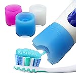 Chrome Cherry SqueezMe Self-Closing Toothpaste Caps, Silicone Lid for Kids & Adults, No Mess Toothpaste Dispenser, Easy Squeezer Cap for Tubes, Bathroom Accessory, Self-Standing Mix, Pack of 3
