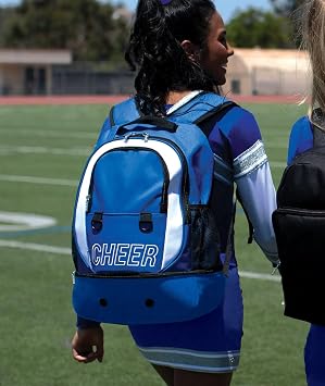 Chasse Challenger Cheer Backpack B572 600 Denier Polyester Bag with Bottom Shoe Compartment, Padded Straps and Mesh Side Pockets 20 x 16 x 6 Inches