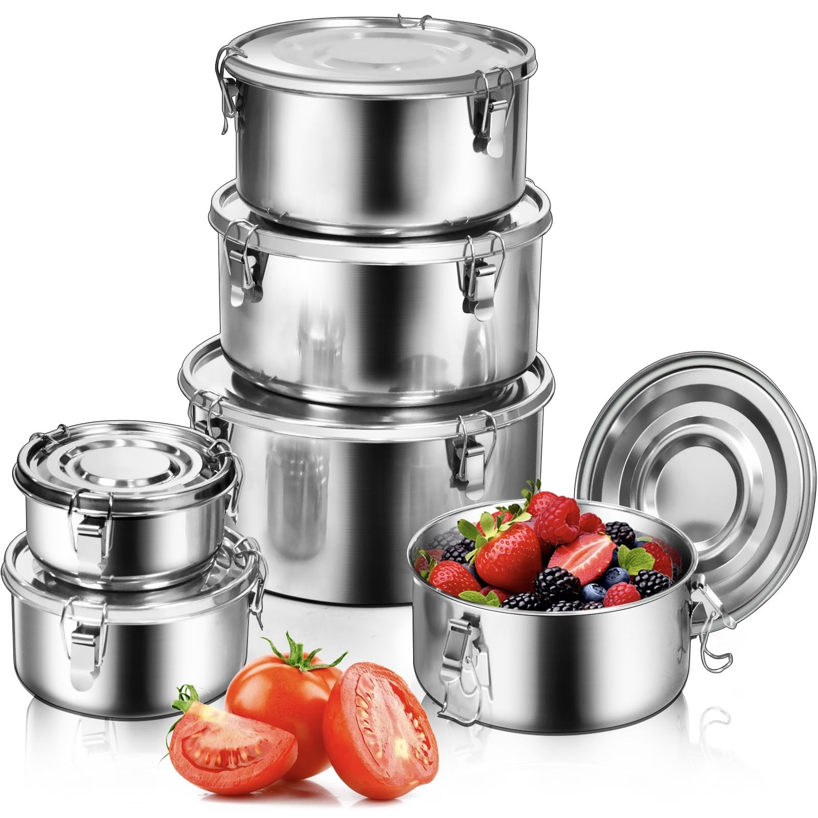 Amazon.com: LEEPENK 6 Pcs 304 Stainless Steel Containers With Lids