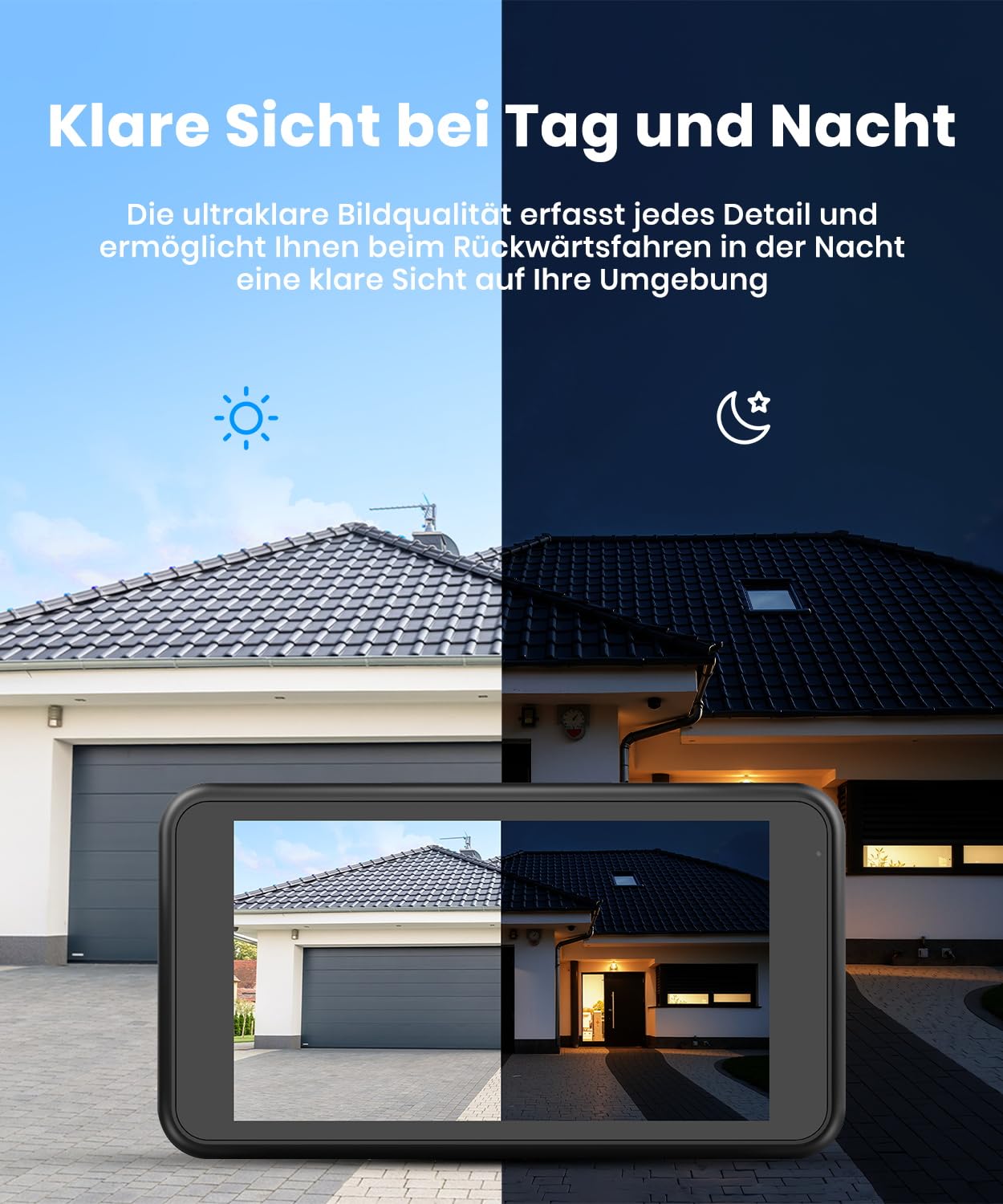 AUTO-VOX W-7 Achteruitrijcamera, digitale draadloze achteruitrijcamera, kit, stabiel signaal, IP68 waterdicht, achteruitrijcamera met helder beeld, backup camera, 5 inch LCD-monitor AUTO-VOX W-7 Achteruitrijcamera, digitale draadloze achteruitrijcamera, kit, stabiel signaal, IP68 waterdicht, achteruitrijcamera met helder beeld, backup camera, 5 inch LCD-monitor