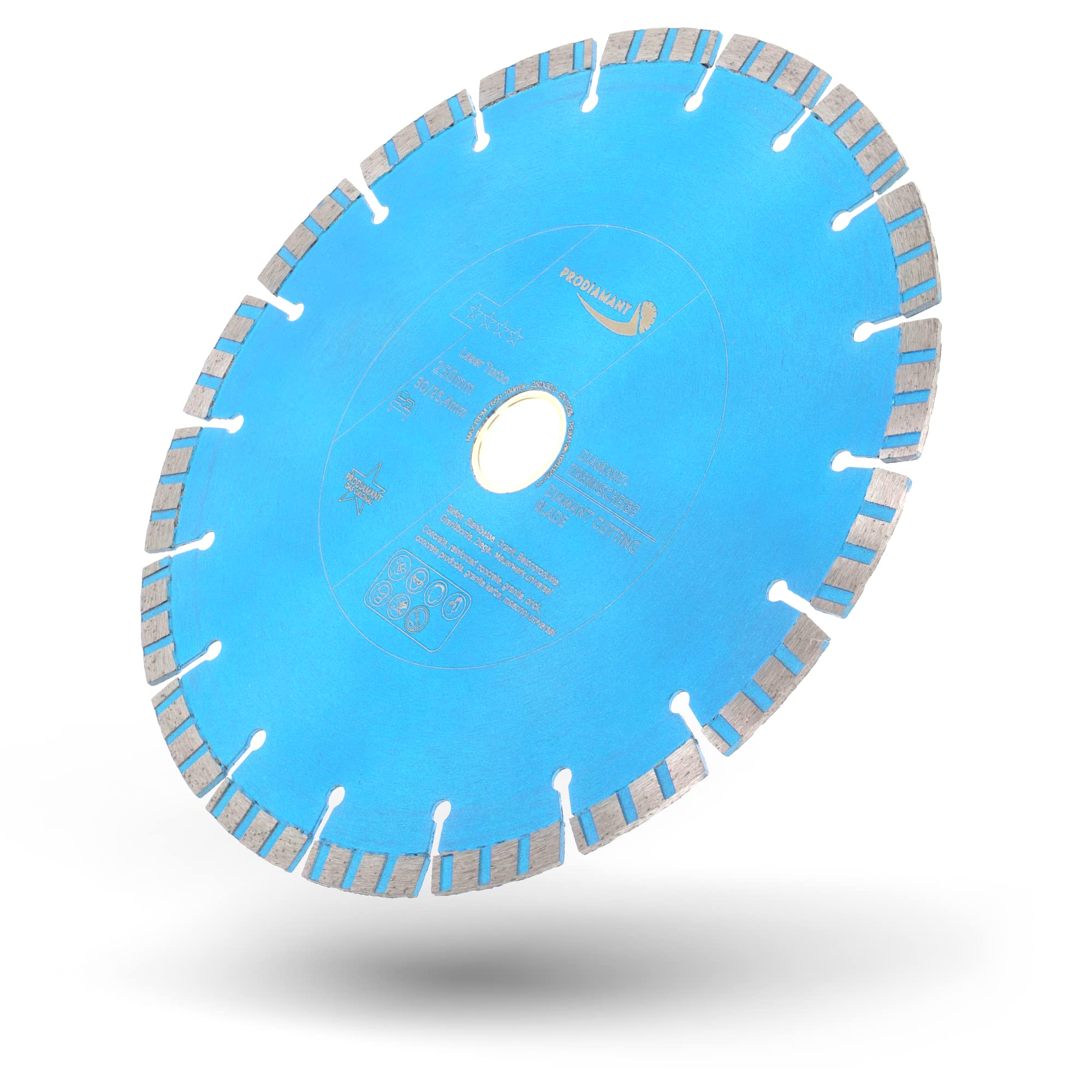 PRODIAMANT Disco Diamantato Premium Calcestruzzo 250 mm x 30/25,4 mm - Taglio professionale su cemento e calcestruzzo, adatto a Sega da Cantiere