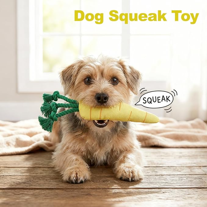 Juguete Mordible para Perros Squeaky Zanahoria Tela Canvas CooShou miniatura 6