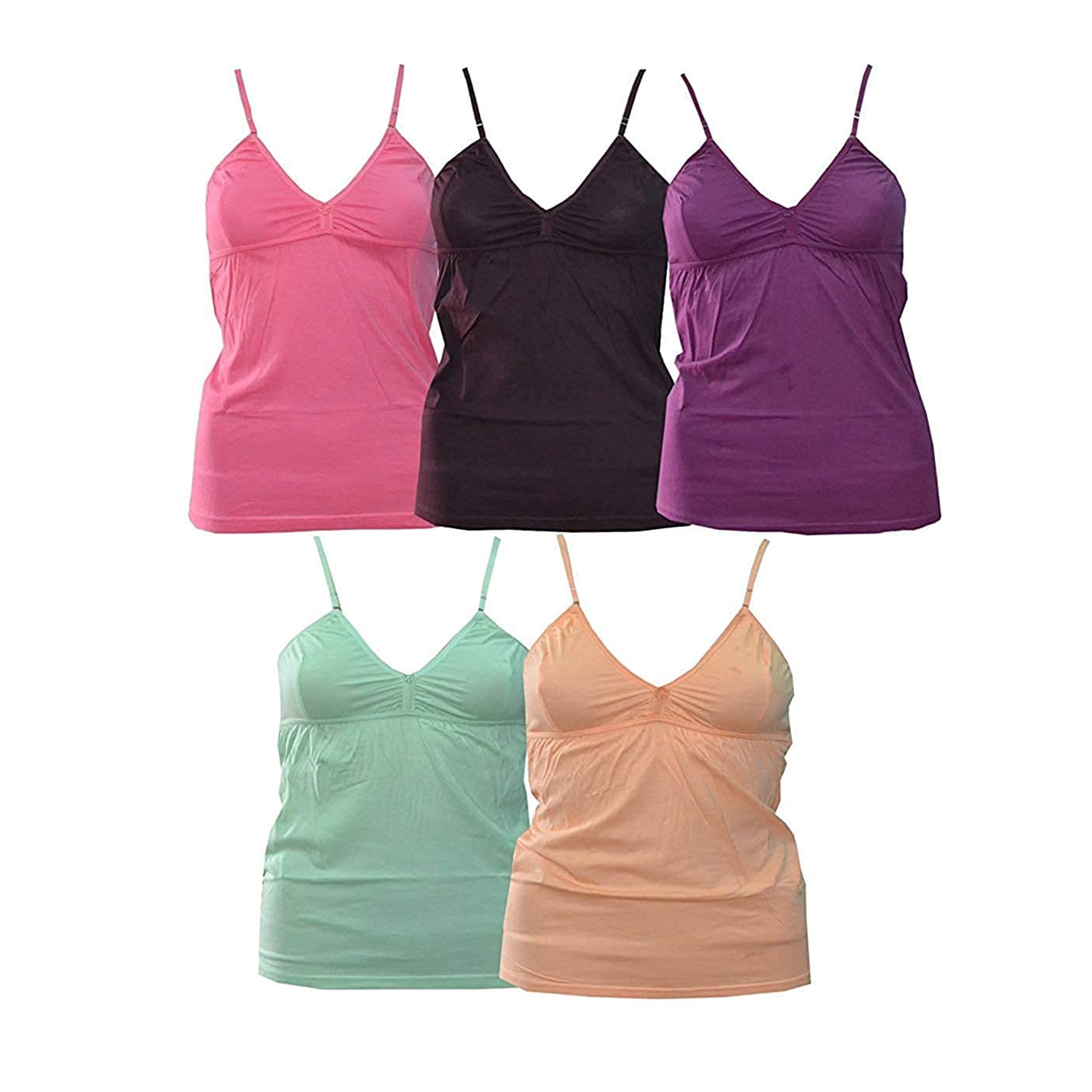 women's Adjustable Multicolor Bra Camisole Pack of 5-image-14