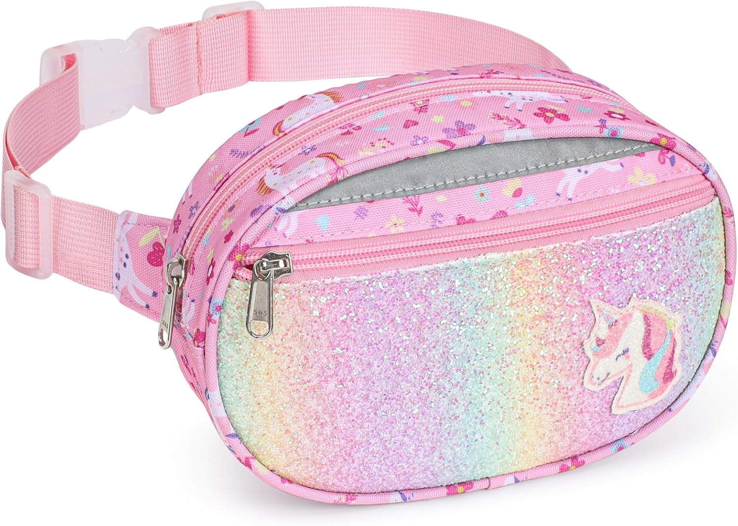 Belt Bags Kids Fanny Pack Cute Belt Bag for Girls Crossbody Purse Personalized Waist Packs 5 Year Old Girl Gifts (Pink Unicorn)