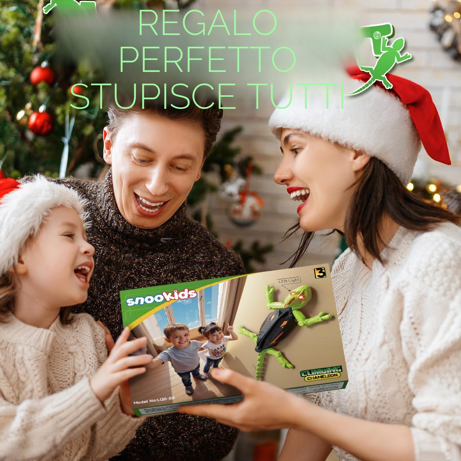 snookids Geco Ragno Robotico, Robot Giocattolo per Giochi Bambini che Si Arrampica su Pareti e Soffitti Occhi Luminosi Movimenti Realistici Regalo Bambini di Compleanno Maschio e Ragazze 3 4 5 6 7 8+
