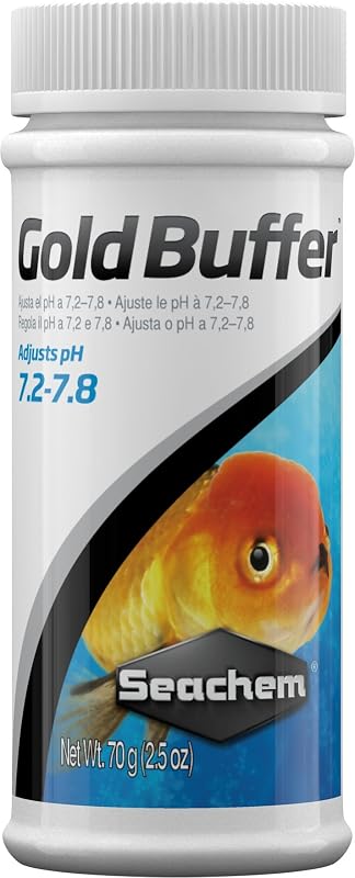 Condicionador de água para aquário Seachem Gold Buffer, tampão sem fosfato, white, 70 g
