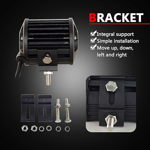 Miniatura 7 de SKYWORLD Barra de luz LED curvada de 50 pulgadas y 648 W, haz combinado de luces todoterreno de triple fila, 2 unidades de 4 pulgadas y 36 W, luces