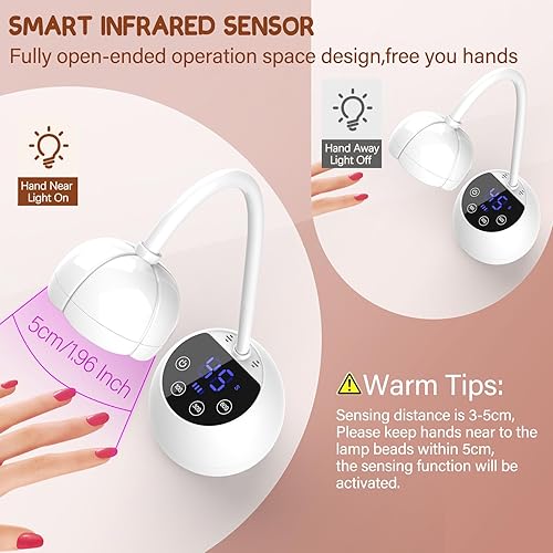 Miniatura 2 de Lámpara de uñas LED UV inalámbrica de 36 W, mini luz UV para puntas de uñas de gel X, luz de curación flash portátil manos libres, secadores de uñas