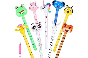9 Pieces Inflatable Animals Sound Stick Jungle Safari Party Favors Blow up Toys