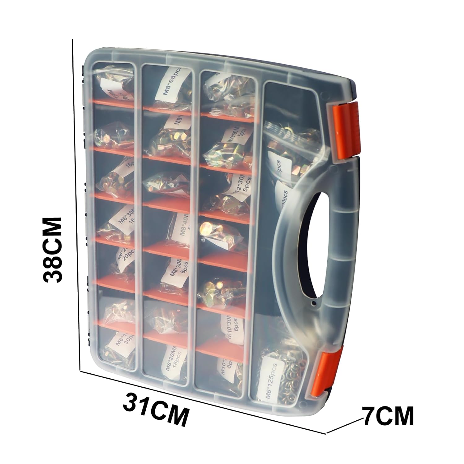 918PCS Nuts and Bolts Assortment Kit, Metric Bolt Assortment M6 M8 M10 M12 (16-50mm), Grade 8.8, Yellow Zinc Plated, Corrosion Resistant, Metric Bolt and Nut Assortment Kit - 18 Sizes