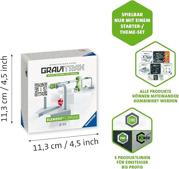 Ravensburger Ravensburger GraviTrax Element Zipline 27472 - Erweiterung für Deine Kugelbahn - Murmelbahn und Konstruktionsspielzeug ab 8 Jahre - Geburtstagsgeschenke in use