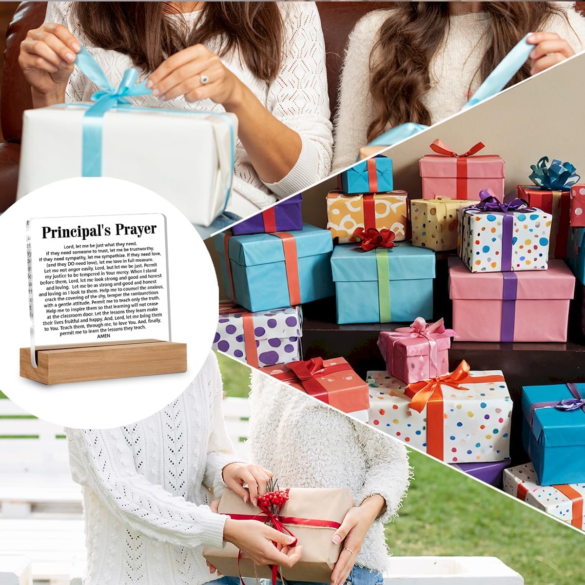 Religious School Principle Gifts for Women Men, Christian Gifts for Principle Prayer Clear Acrylic Decorative Sign Office Decor - Image 7