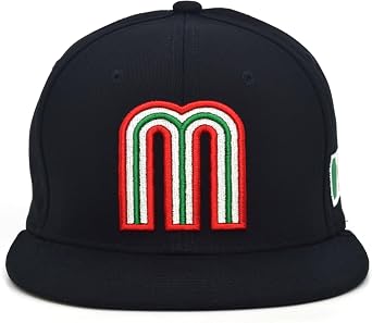 Mexico M Snapback Hat Flag 3D M Imp Flat Bill Mexico Baseball Acrylic Cap