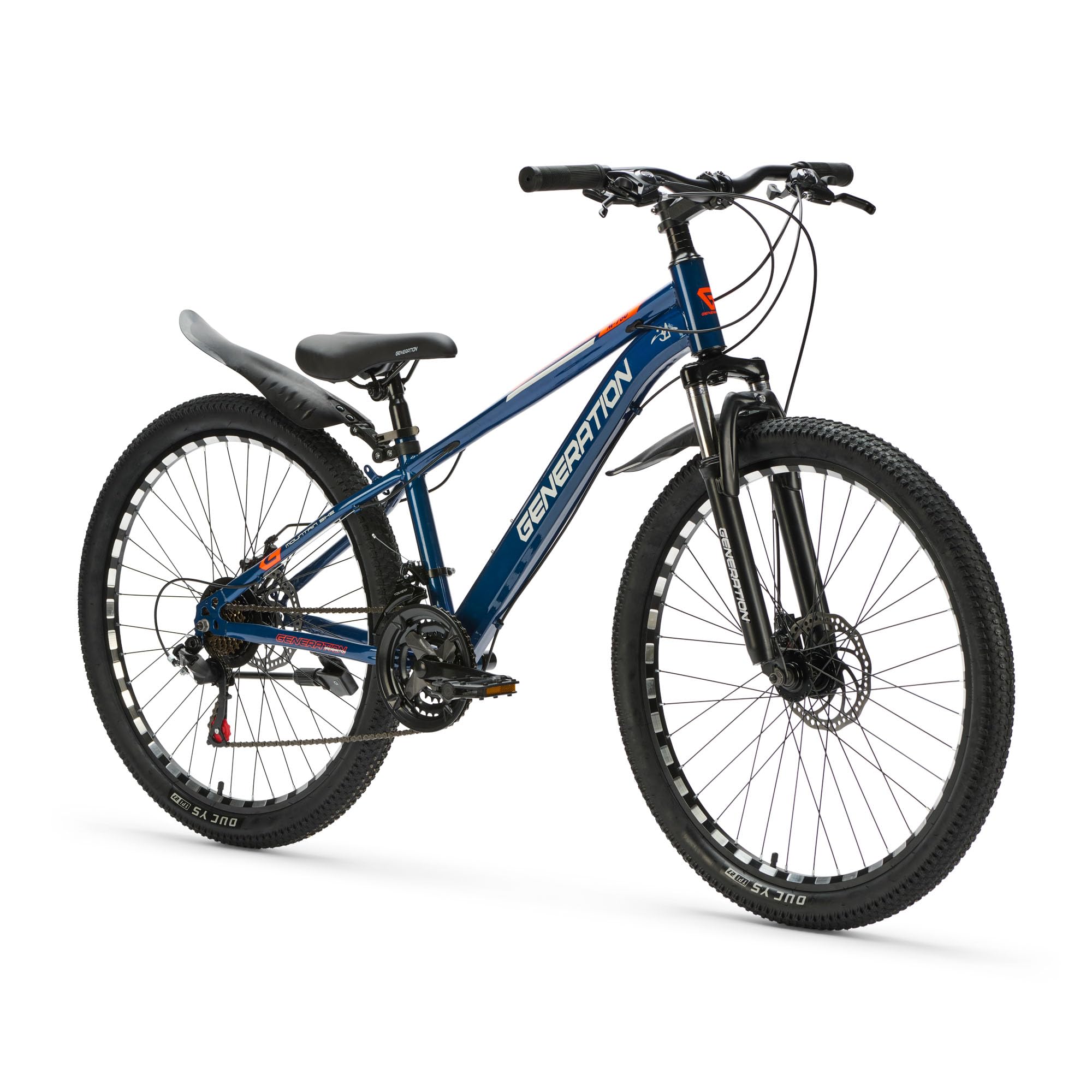Generation M-760 Mountainbike 26 Zoll - Kinderfahrrad mit Schutzblechen - Scheibenbremsen - 21 Gänge - Blau