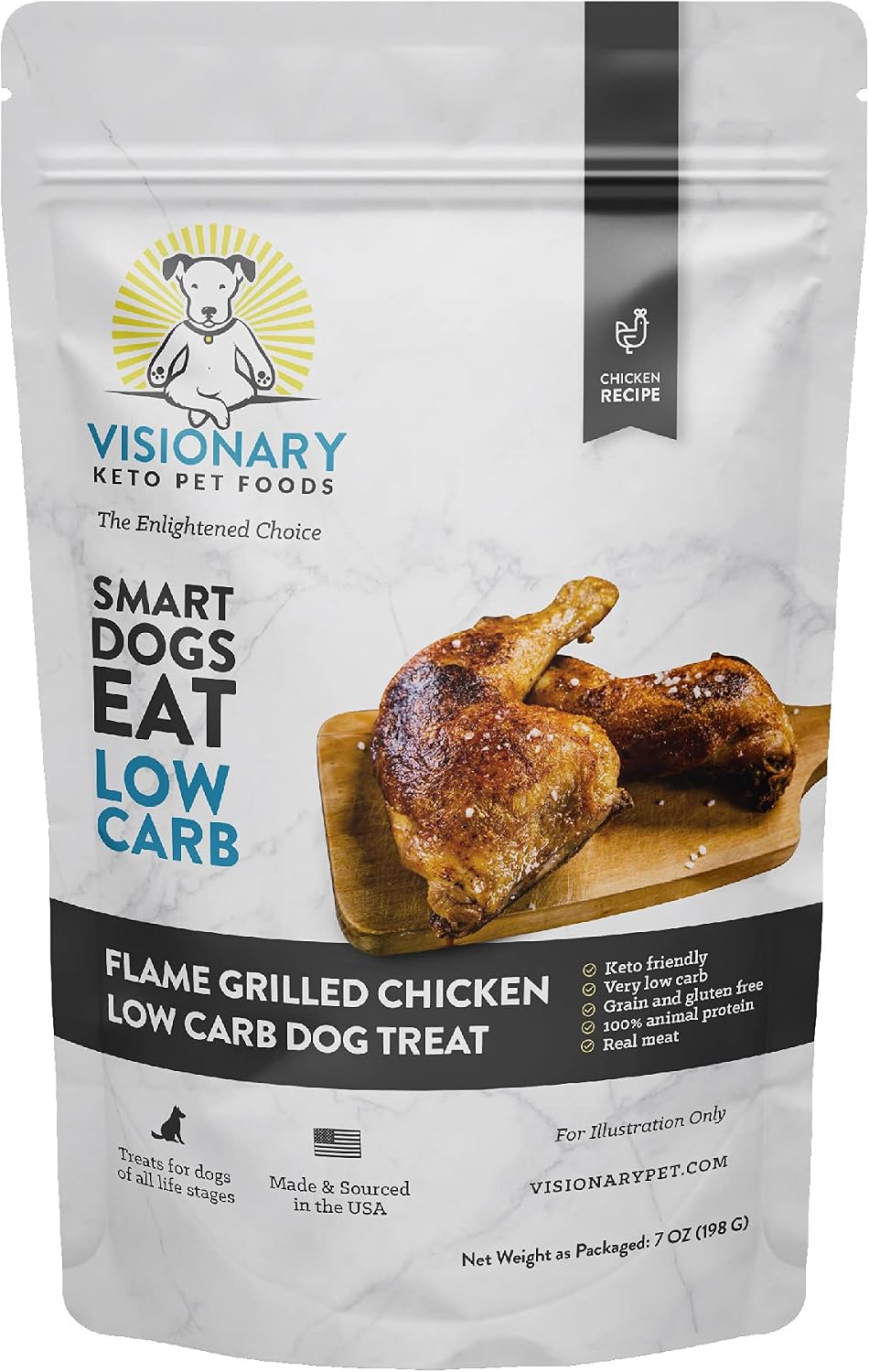 Visionary Pet Foods - Low Carb Dog Treats | Crunchy Chicken Biscuits | Ideal for Training Dogs of All Ages and Sizes | Grain Free and…