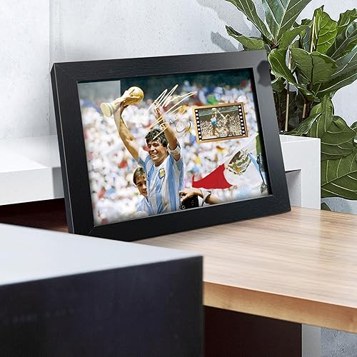 Miniatura 4 de sufenvera Póster enmarcado de Maradona firmado, collage de fotos de película de Maradona, regalos para fanáticos del balón de fútbol en cumpleaños