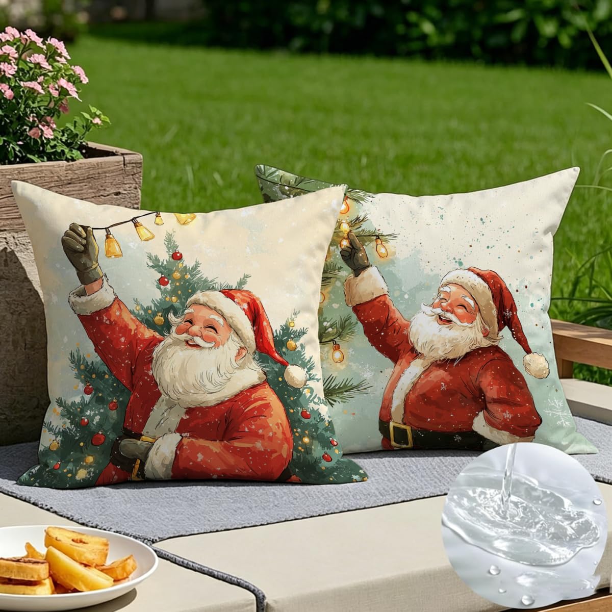 Housse de coussin 55x55 en lin pour protéger et embellir les sièges du jardin