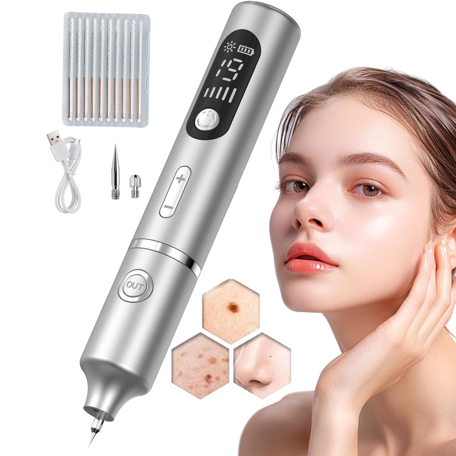 Stylo picoseconde pour estomper les taches cutanées avec kit plasma 19 vitesses