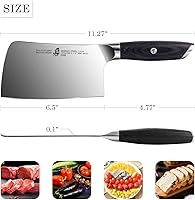Vista 16 de TUO - Cuchillo de cortar de 6 pulgadas para cortar carne - Cuchillo carnicero resistente, de acero alemán de alto carbono - Mango de madera de Pakka
