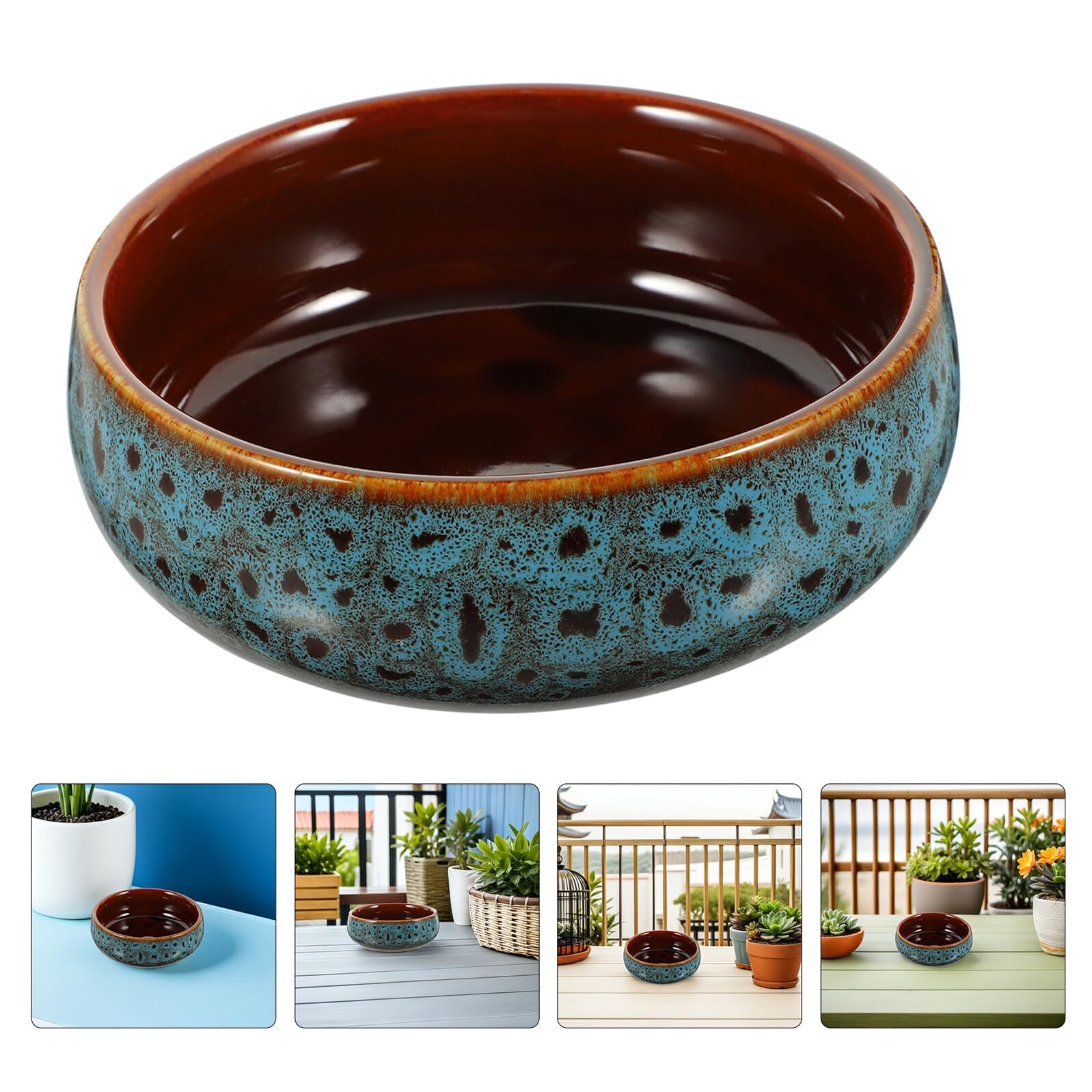 2 Szt. Szt Ceramiczne Doniczki Hydroponiczne Wodne Okrągłe Ceramiczne Misy Rośliny Wodne bez Otworów Do Uprawy Lotosu i Roślin Wodnych Stolik i
