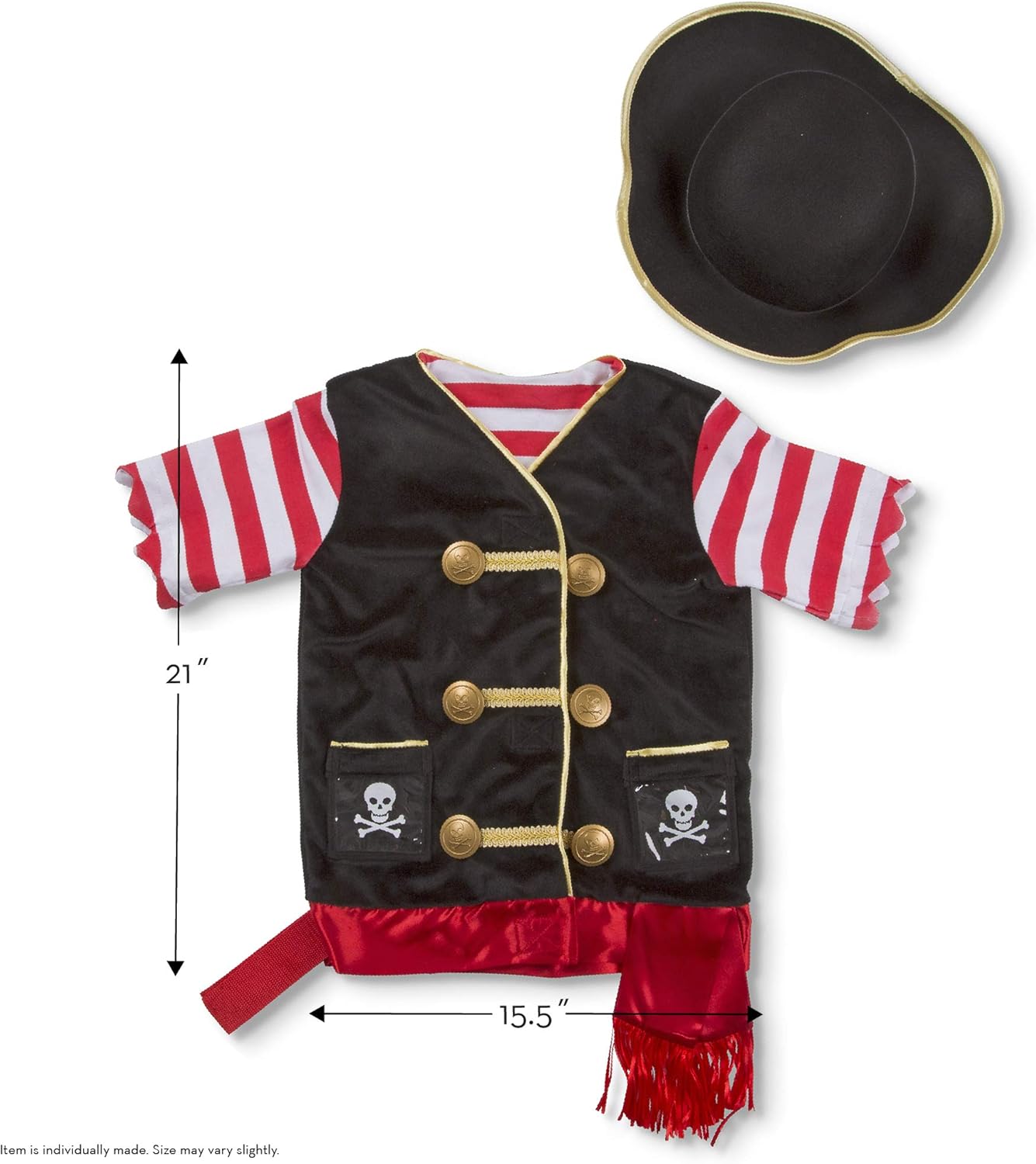 Melissa & Doug Pirate Role Play Costume Dress-Up Set With Hat, Sword, and Eye Patch : Melissa & Doug: Toys & Games