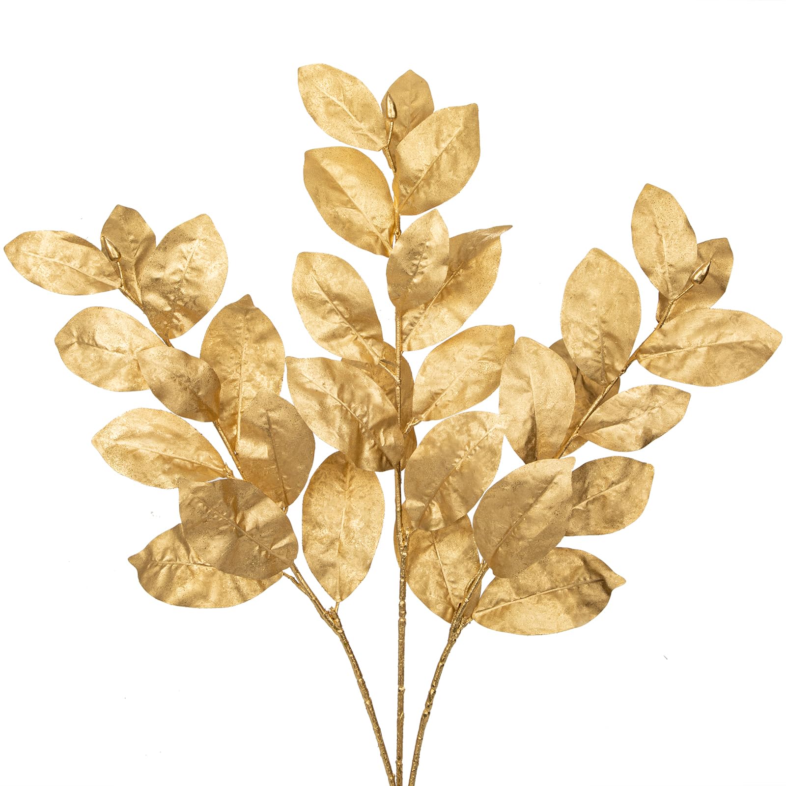 Oairse Lot de 3 feuilles de magnolia artificielles - Feuilles de magnolia artificielles réalistes pour décoration de mariage bohème, décoration de feuilles de palmier tropical pour la maison, la fête