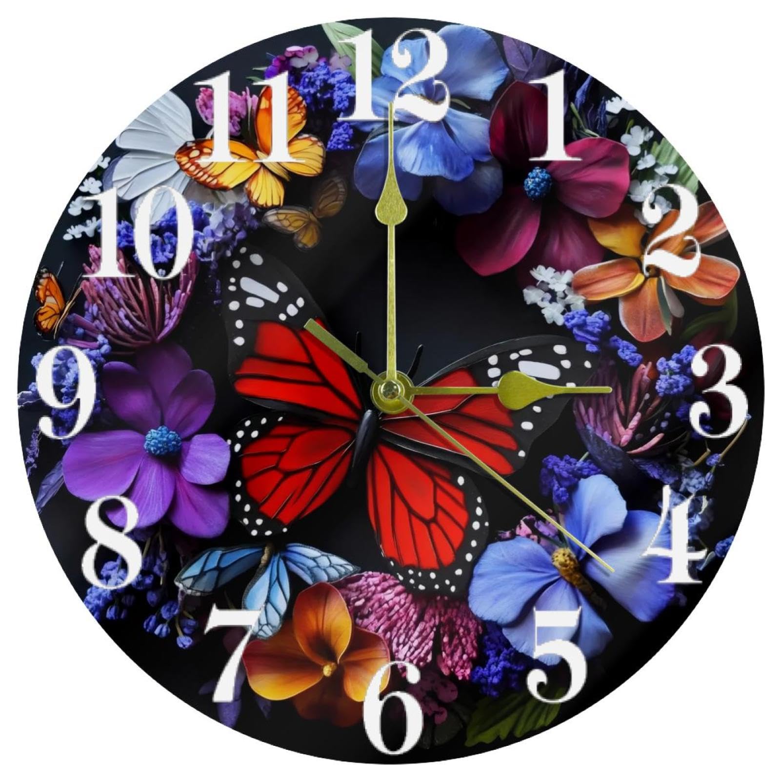 Horloge murale sans tic-tac ronde à quartz pour sommeil paisible de chambre