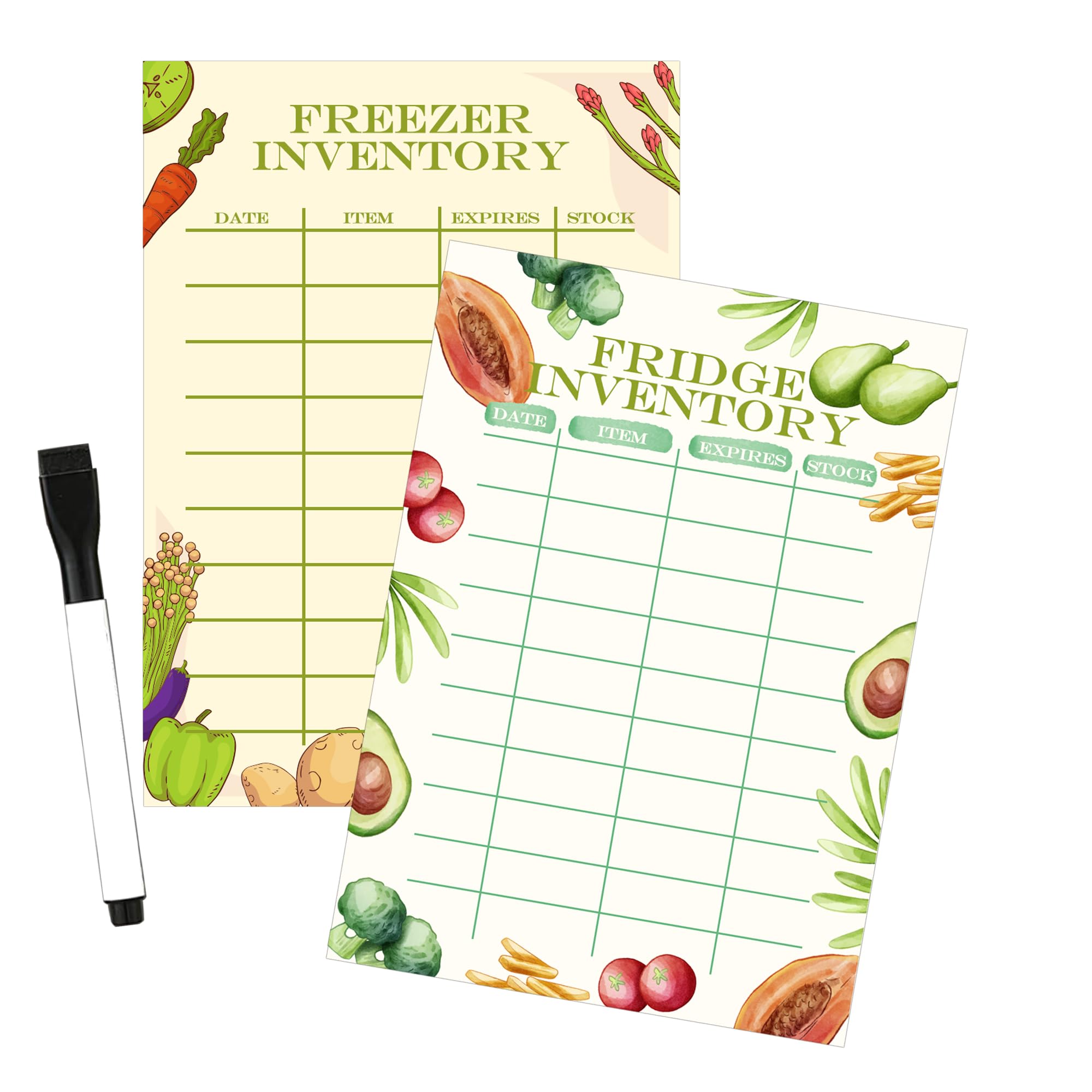 Dry Erase Freezer Inventory Fridge Magnet 11x8 Inch Freezer Inventory List Dry Wipe Inventory List for Freezer Fridge