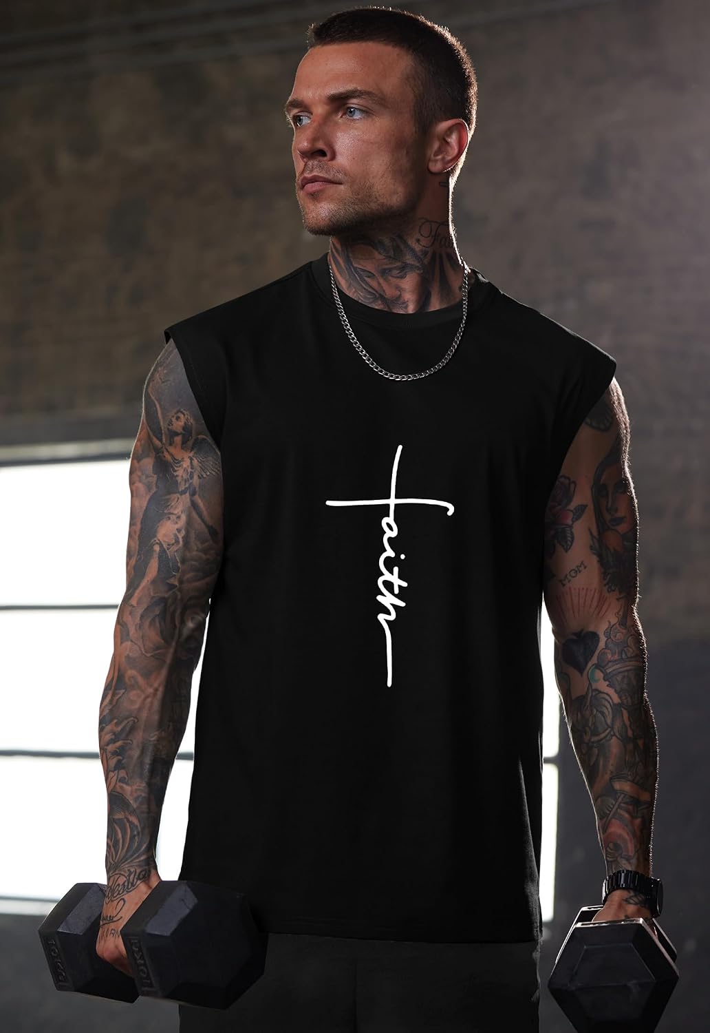 Men Graphic Muscle Tank Top Gym Workout Summer Casual Sleeveless Shirts (S-XXL)