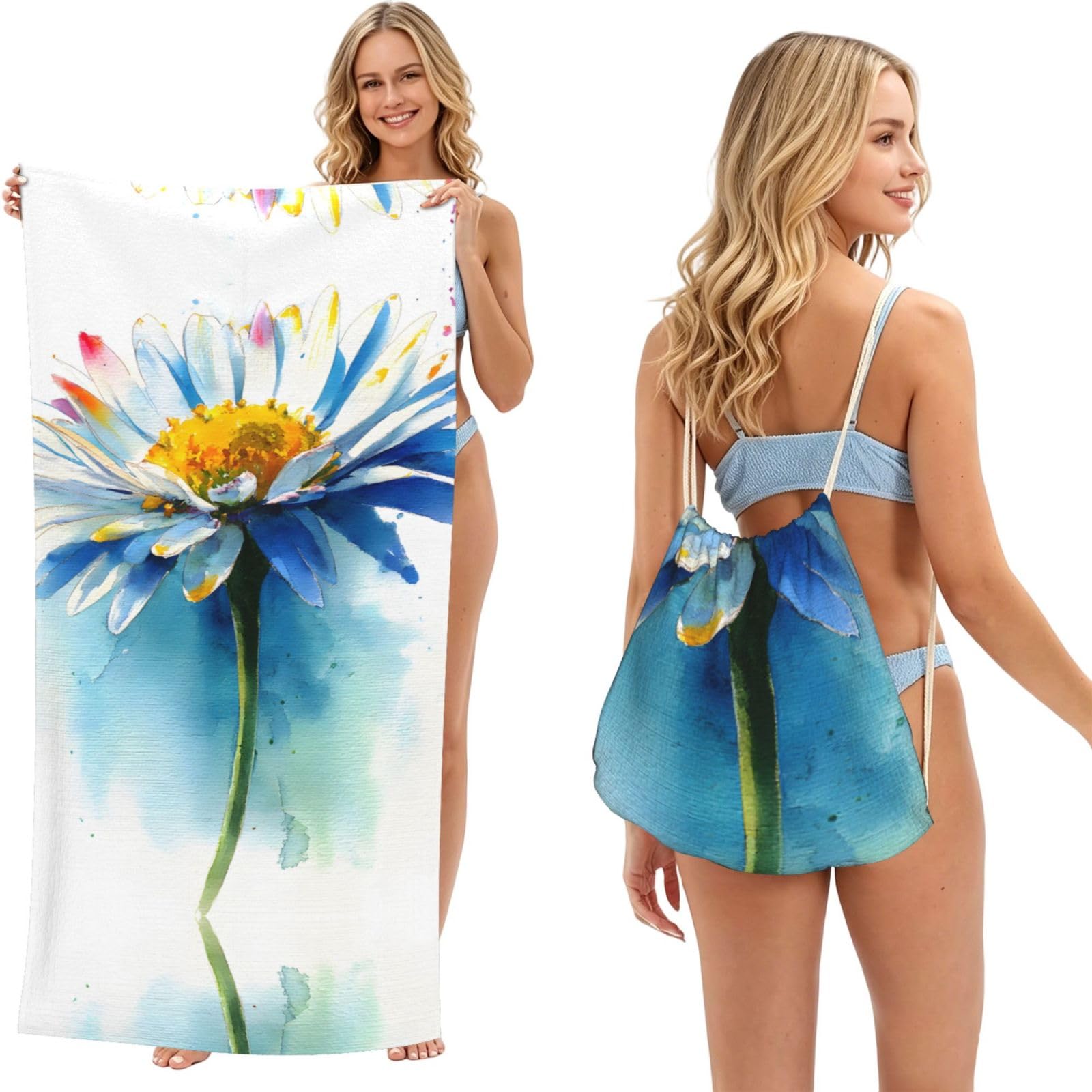 Sac à dos et grande serviette de plage légère pour ranger vos affaires