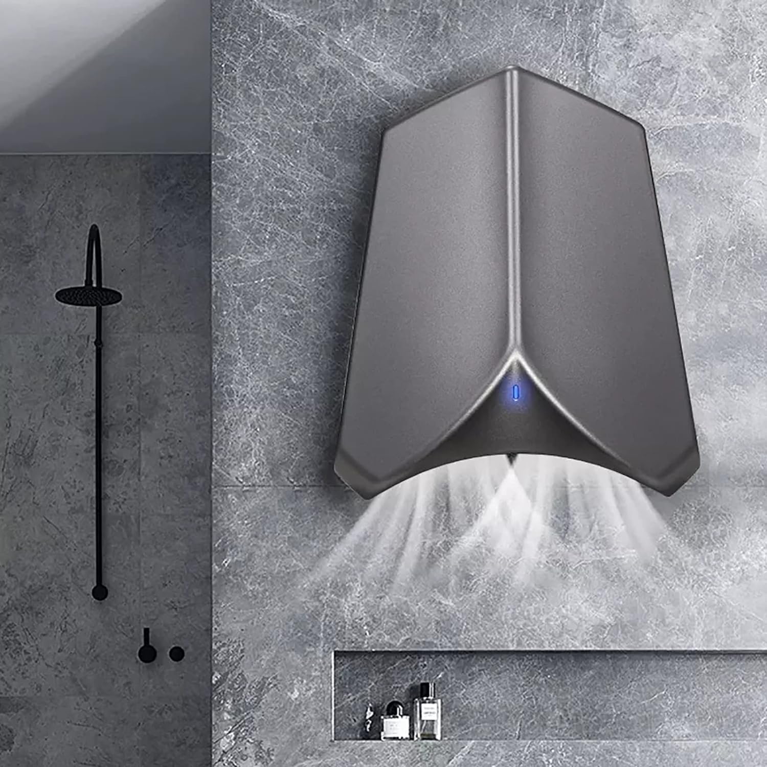 Automatic Hand Dryer Infrared Motion Sensor Smart Touchless Extra Quiet Low Noise High Speed Drying Device Warm Wind Wall Mounted Type ABS Shell Material,White